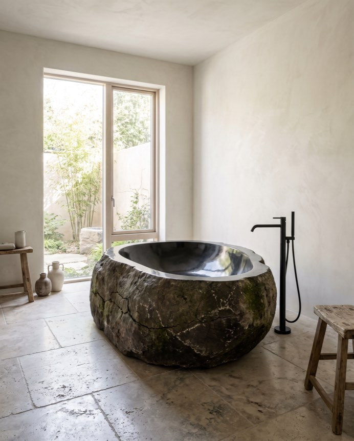 River stone bathing vessel — Atelier Earthmade