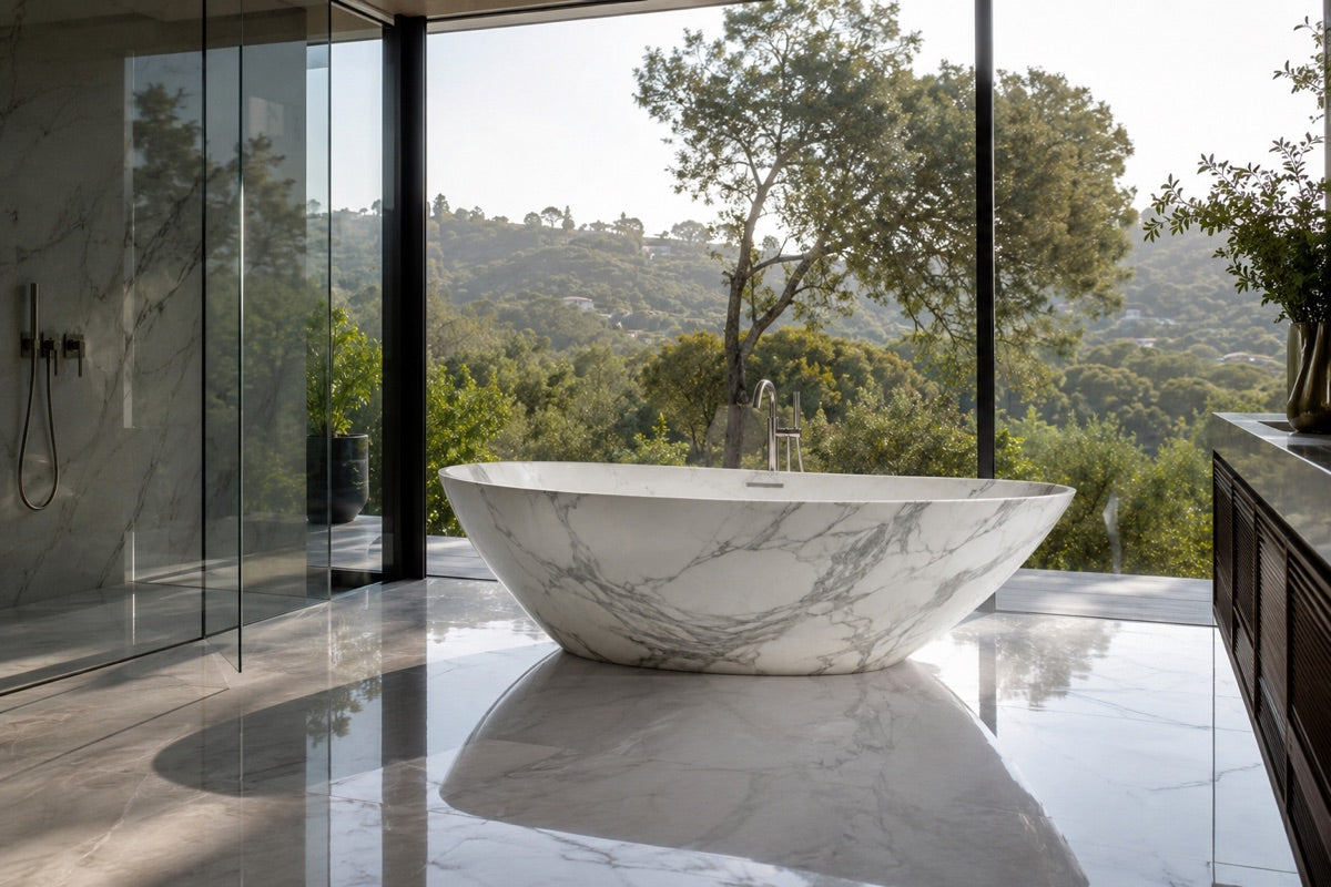 Calacatta in White Calacatta Marble — visualisation