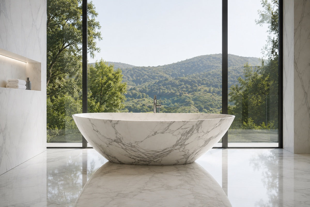 Calacatta in White Calacatta Marble — visualisation