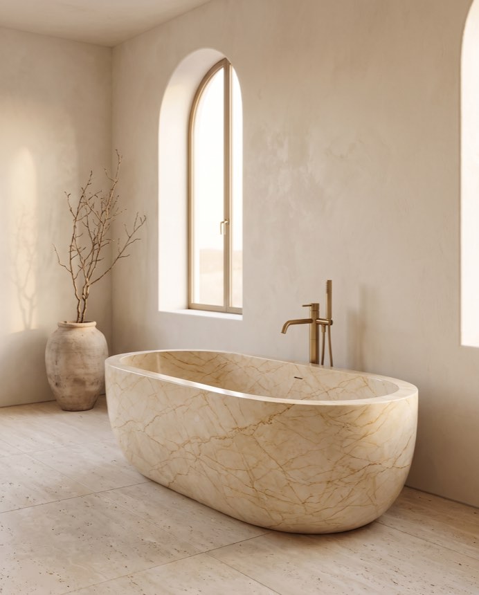 Empire — French Gold-Vein Marble Bathing Vessel