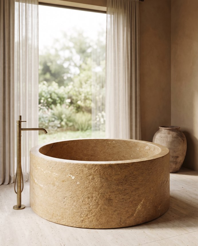 Aureus — Golden Granite Bathing Vessel