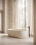 Siena — Beige-White Travertine Bathing Vessel