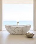 Selene — Volakas White Marble Bathing Vessel