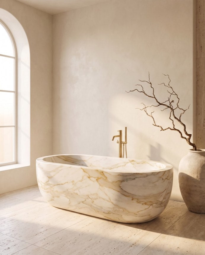 Midas — Gold-Vein Marble Bathing Vessel