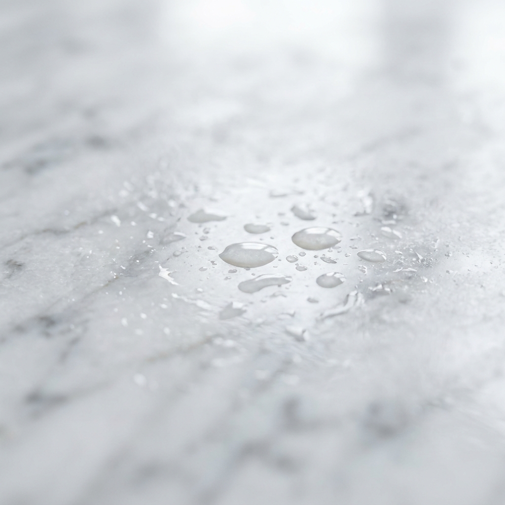 Bianco Carrara Venato — polished stone detail, Atelier Earthmade