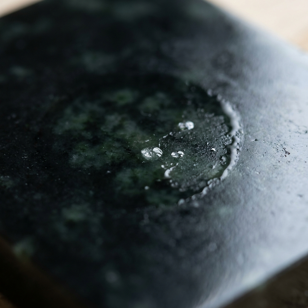 Black Jade — polished stone detail, Atelier Earthmade