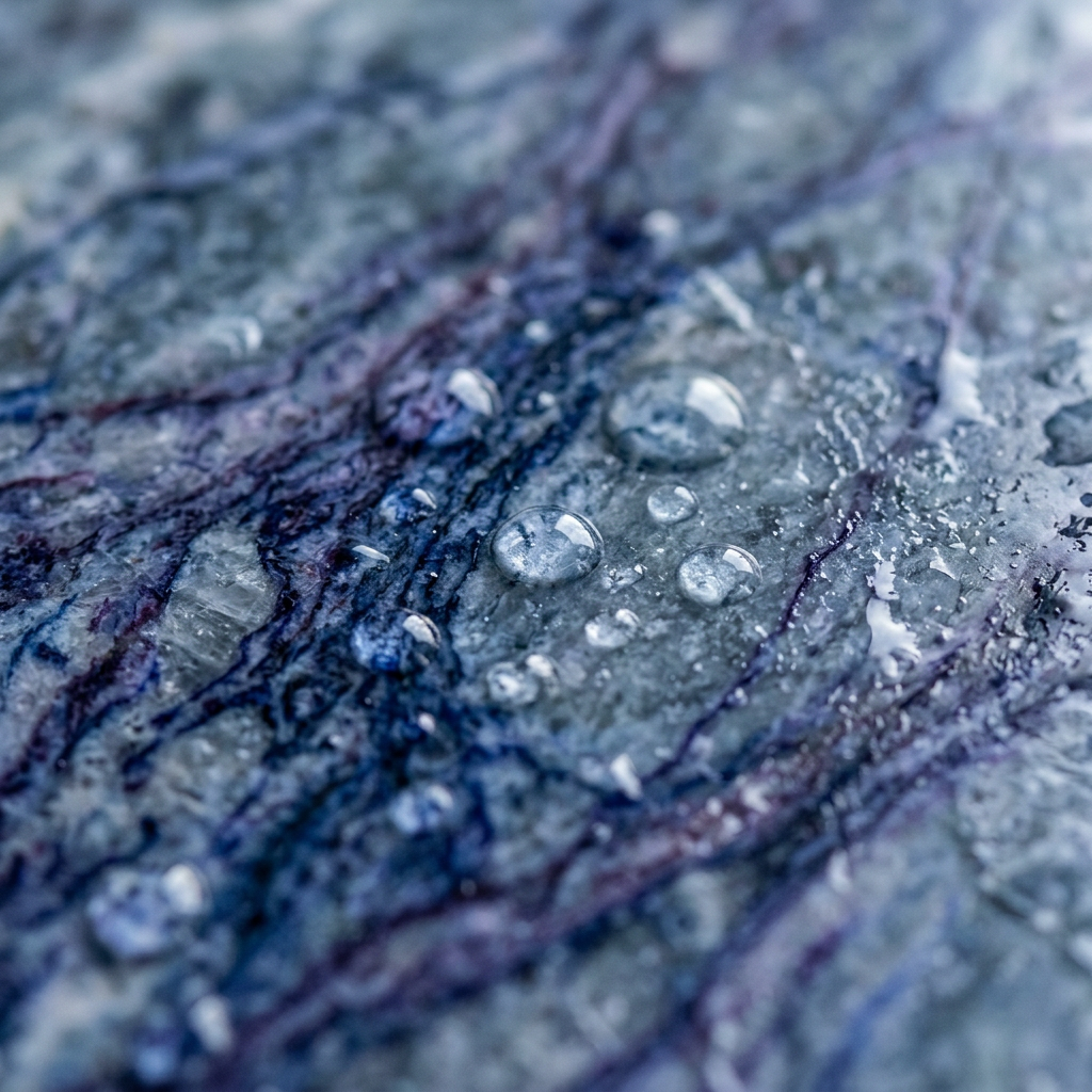 Palissandro Blue Marble — polished stone detail, Atelier Earthmade