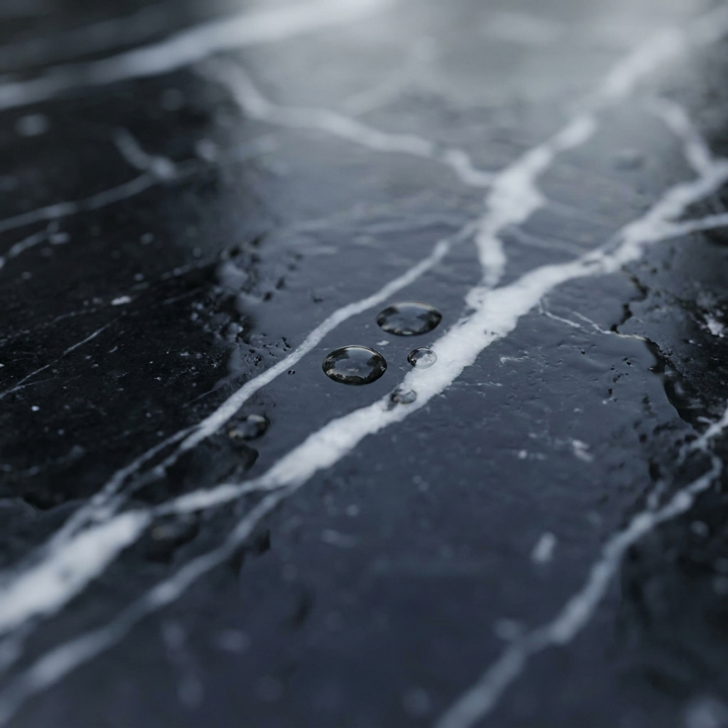 Nero — polished stone detail, Atelier Earthmade