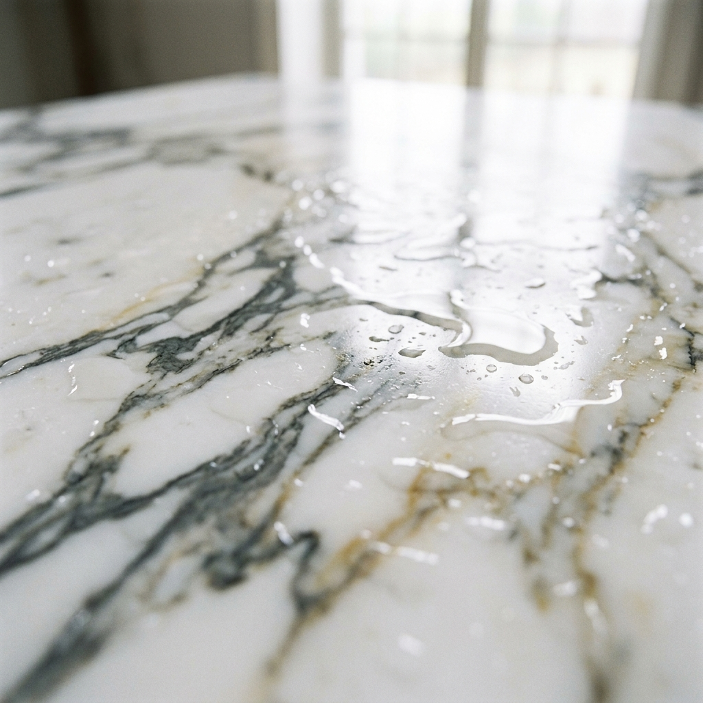 Calacatta — polished stone detail, Atelier Earthmade