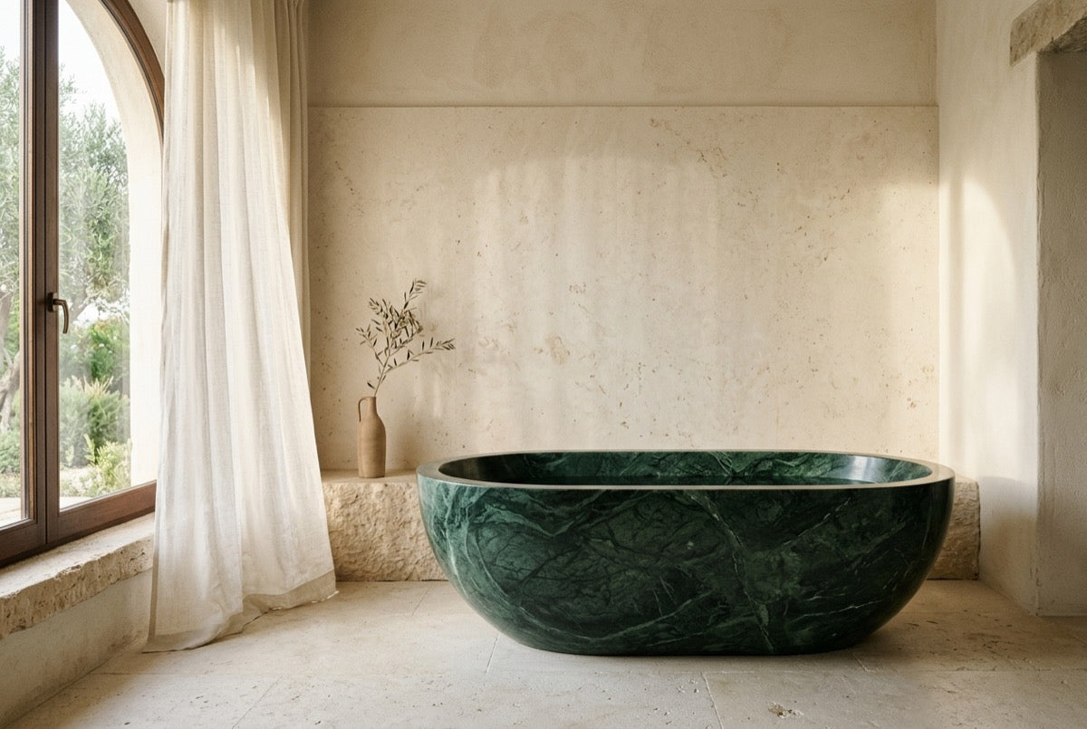 Imperial in Jade Green Marble — Stone gallery, morning